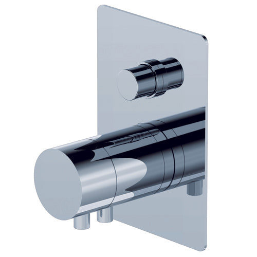 HAPTIC MISCELATORE TERMOSTATICO AD INCASSO CROMO - REGOLATORE DI PORTATA - DUE USCITE - COMPLETO DI PARTI INTERNE