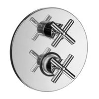 MISCELATORE INCASSO TERMOSTATICO CON 2 USCITE QUATTRO CROMO