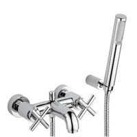 GRUPPO VASCA CON DUPLEX QUATTRO CROMO