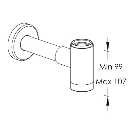 COMPLEMENTI BAGNO SIFONE DI SCARICO PER BIDET CROMO - CON TUBO A MURO