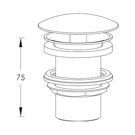 COMPLEMENTI BAGNO PILETTA A SCARICO LIBERO PER LAVABO BLACK CHROME - SENZA FORO TROPPO-PIENO