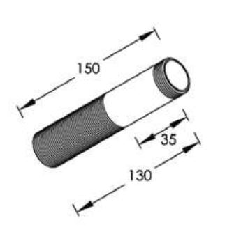 DIAMETRO35 INOX CODOLO DI FISSAGGIO - L=150MM - PER DIAMETRO35_INOX- 0123(C-D)-0124(C-D)-0122D-0129(C-D) -DIAMETRO35_INOX_CONCRETE- 0123(C-D)-0124(C-D)-0122D-0129(C-D)