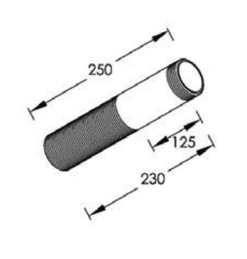 DIAMETRO35 INOX CODOLO DI FISSAGGIO - L=250MM - PER DIAMETRO35_INOX- 0123(C-D)-0124(C-D)-0122D-0129(C-D) -DIAMETRO35_INOX_CONCRETE- 0123(C-D)-0124(C-D)-0122D-0129(C-D)