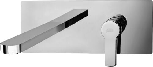 MISCELATORE INCASSO 2 FORI CON PIASTRA RETTANGOLARE E BOCCA MM.150 RED CROMO