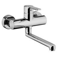 MISCELATORE LAVELLO MURO CANNA PIATTA RED CROMO