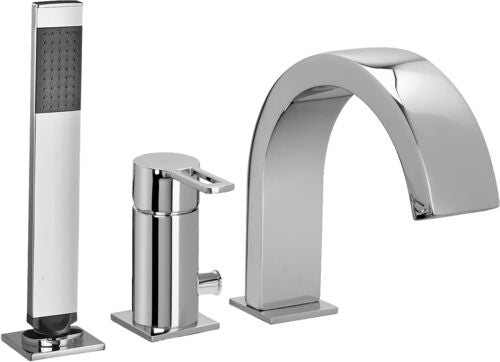 BATTERIA BORDO VASCA CON MISCELATORE CON DEVIATORE SENZA BOCCA EROGAZIONE WEST CROMO