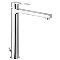 MISCELATORE LAVABO SCARICO AUTOMATICO 1'1/4 PROLUNGATO RINGO NERO OPACO