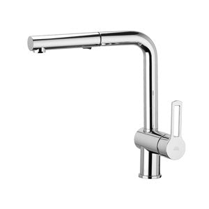 MISCELATORE LAVELLO LATERALE DOCCETTA ESTRAIBILE 2 GETTI RINGO CROMO