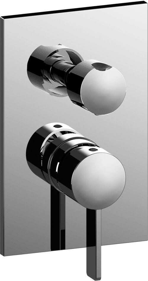 MISCELATORE INCASSO CON DEVIATORE CON 2 USCITE PIASTRA METALLO ROCK STEEL LOOKING