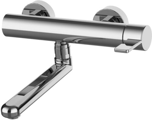 MISCELATORE LAVELLO A MURO CANNA TUBO DIRITTA ROCK CROMO