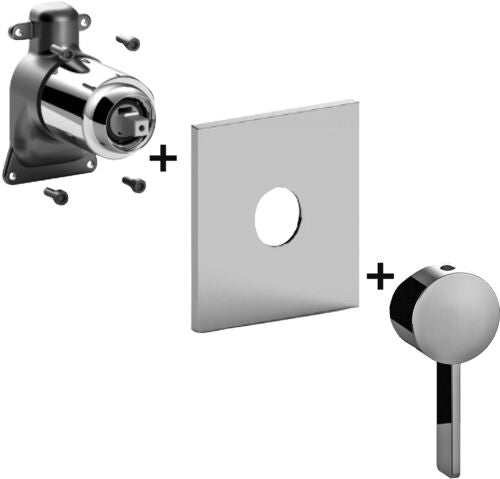 MISCELATORE INCASSO PBOX 010 PIASTRA ABS ROCK CROMO