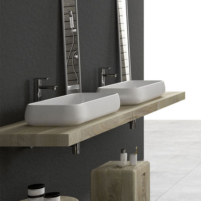 SHUI LAVABO D'APPOGGIO RETTANGOLARE 80 CACAO