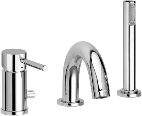 MISCELATORE BATTERIA BORDO VASCA MAX PORTATA STICK STEEL LOOKING