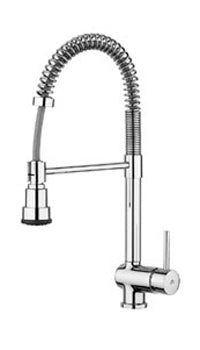 MISCELATORE CUCINA PROFESSIONAL DOCCIA CILINDRICA REGOLATORE CON VALVOLA STICK CROMO