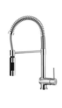 MISCELATORE CUCINA PROFESSIONAL 2 GETTI ABS MINIMAL CON VALVOLA STICK STEEL LOOKING