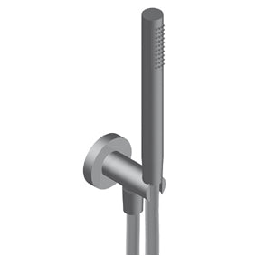 Kit Doccetta Con Doccetta In Abs Flessibile Pvc Grigio Supporto Ottone Cromo