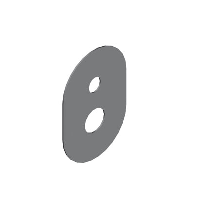 Piastra Termostatico Rettangolare In Ottone Due Fori Acciaio Inox Spazzolato