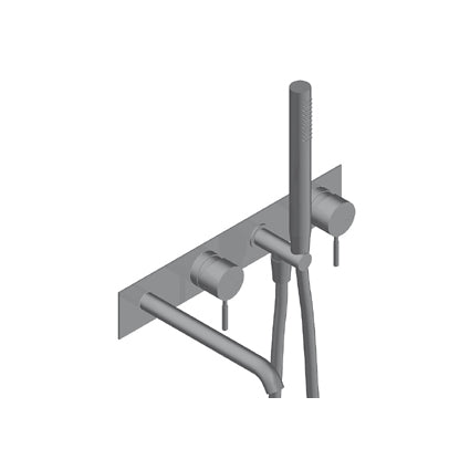 Viva Doppio Miscelatore Vasca Incasso Include Easyfix Flessibili Pvc Bianco Acciaio Inox Spazzolato