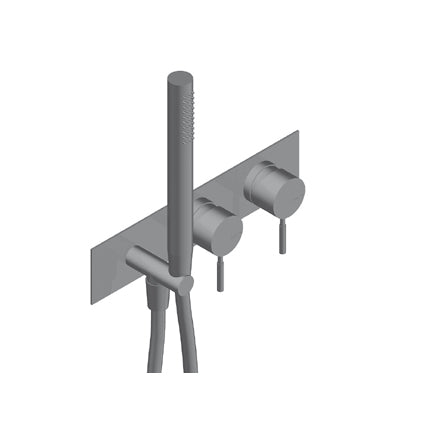 Viva Doppio Miscelatore Doccia Incasso Pvc Flessibile Bianco Acciaio Inox Spazzolato