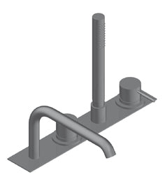 Viva Doppio Miscelatore Bordo Vasca Acciaio Inox Spazzolato