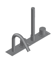 Viva Doppio Miscelatore Bordo Vasca Acciaio Inox Spazzolato