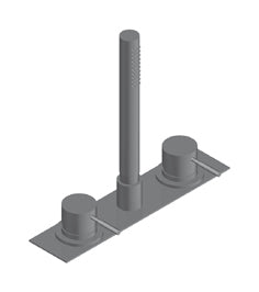 Viva Doppio Miscelatore Bordo Vasca Acciaio Inox Spazzolato