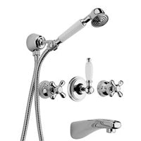 GRUPPO INCASSO DUPLEX VIOLA CROMO + GOLD FINISH