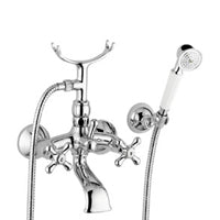 GRUPPO VASCA RETRO' CON DUPLEX FX. CM. 150 IRIS CROMO + GOLD FINISH