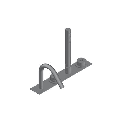 Volante Doppio Miscelatore Bordo Vasca Acciaio Inox Spazzolato