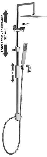 COLONNA REGOLABILE SYNCRO TOP CON DEV+FX SIL+D.SYNCRO+SOF. SYNCROSENZA MISCELATORE CROMO