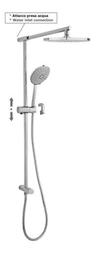 COLONNA DOCCIA FISSA UP CON PRESA ACQUA + FLX D.A.+ SOF.MASTER + DOC.GIADA SENZA MISCELATORE CROMO