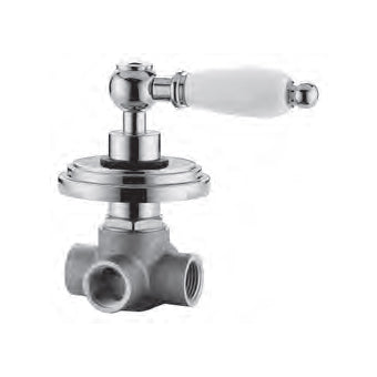 DEVIATORE COMPLETO 2 ENTRATE 2 USCITE RETRO' CROMO + GOLD FINISH