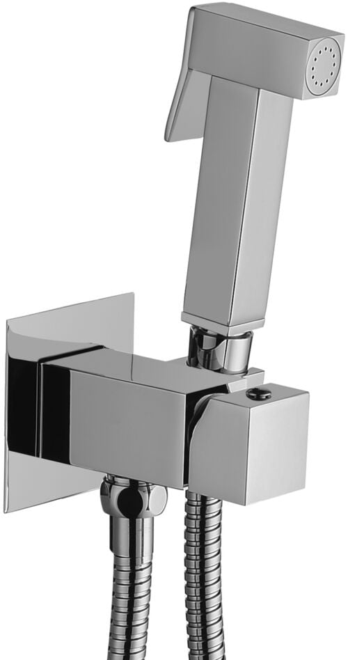 SET BIDET TWEET SQUARE MIX (QUADRO) MISCELATORE CON DOCCIA-FLESSIBILE CROMATO CROMO