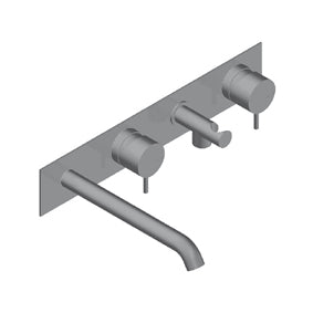 Zero Doppio Miscelatore Vasca Incasso Acciaio Inox Spazzolato