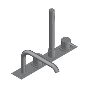 Zero Doppio Miscelatore Bordo Vasca Acciaio Inox Spazzolato