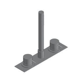 Zero Doppio Miscelatore Bordo Vasca Acciaio Inox Spazzolato